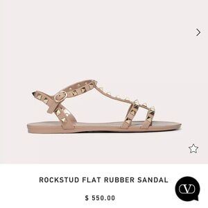 Valentino Garavani rockstud rubber flats color is Poudre